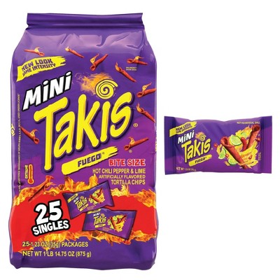 Takis Rolled Mini Fuego Tortilla Chips - 30.75oz/25ct : Target