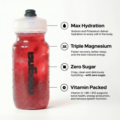 Magna Hydration Electrolyte Mix Stick Pack Dietary Supplement Vegan Powder - Blood Orange - 10ct: Non-GMO, Sugar-Free, Gluten-Free, Magnesium 210mg