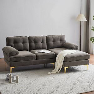 83" L Shaped Convertible Sectional Sofa, Modern Upholstered 3 Seat Couch, Upholstered Sleeper Sofa Bed for Living Room Office and Apartment - 1 of 4
