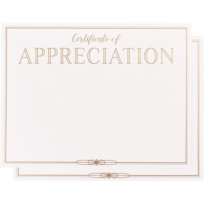 Best Paper Products 48-Pack Gold Foil Certificates of Appreciation Award Paper Sheets, A4 Letter Size 8.5 x 11 in