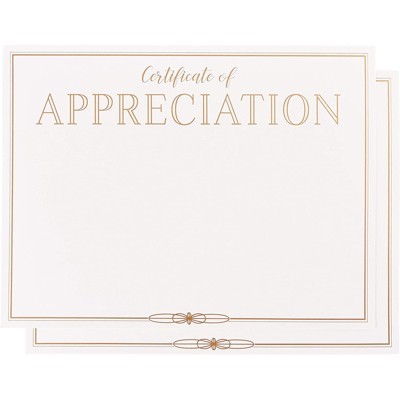 Best Paper Products 48-Pack Gold Foil Certificates of Appreciation Award Paper Sheets, A4 Letter Size 8.5 x 11 in