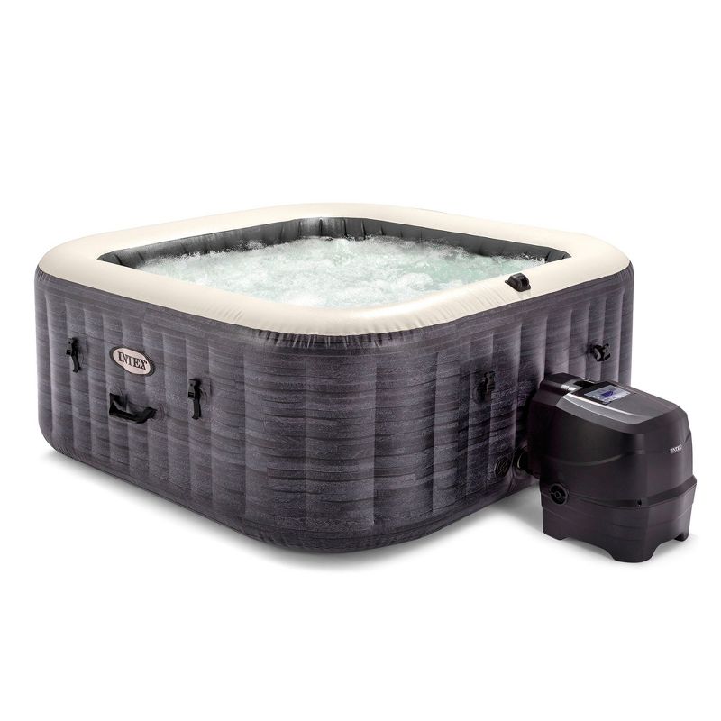 Intex PureSpa Plus 6 Person Portable Inflatable Square Hot Tub Spa with 190 Bubble Jets and Built In Heater Pump, 1 of 8