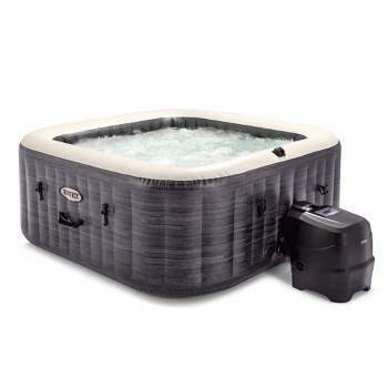 Intex PureSpa Plus 6 Person Portable Inflatable Square Hot Tub Spa with 190 Bubble Jets and Built In Heater Pump