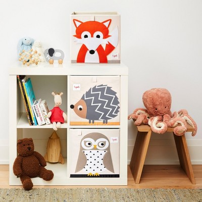 Orange Fox Foldable Fabric Storage Cube for Kids