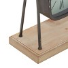 12"x10" Wood Pendulum Clock with Wood Base Gray - Olivia & May - image 4 of 4