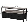 3 Fabric Drawers TV Stand for 55 Inch TV, Modern Living Room Storage TV Stand with Open Space - 4 of 4