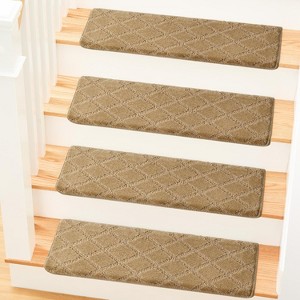 MBIGM Bullnose Non-Slip Stair Treads, 9.5" x 30" Wooden Steps Protection - TPU Backing & Steel Reinforcement - Anti-Slip - 1 of 4