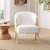 Dexmalle Minimalist Accent Chair with Upholstery,Living Room/Bedroom,White - 3 of 4
