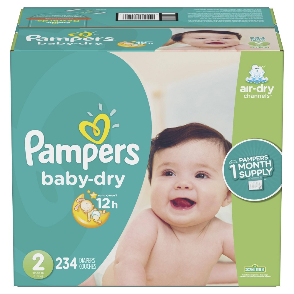 UPC 037000864196 product image for Pampers Baby Dry Disposable Diapers One Month Supply - Size 2 (234ct) | upcitemdb.com