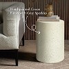 LuxenHome Patio Side Table, 18'' Cream with Speckled Gray Cement Round End Table,Accent Table for Outdoor Indoor, Garden Stool Plant Stand Off-White - 4 of 4