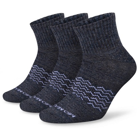 Men's Moisture Control Low Cut Ankle Socks 3 Pack - Black - Space Dye ...