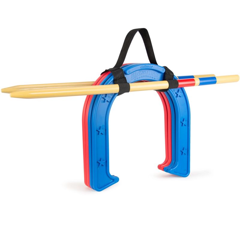 GoSports Giant Horseshoes Set - Made from Durable Plastic with Wooden Stakes, 2 of 7