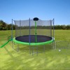 NAYSAYE Trampoline 16FT with Slide Football Goal Backboard Safety Net Ladder for Kids and Adults Outdoor Play, Green, 189.00"*121.20"*183.48" - 2 of 4