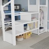 Whisen Metal Full Size Loft Bed with Stairs, High and House Shaped Guardrails & Wardrobe for Kids Teens - 4 of 4