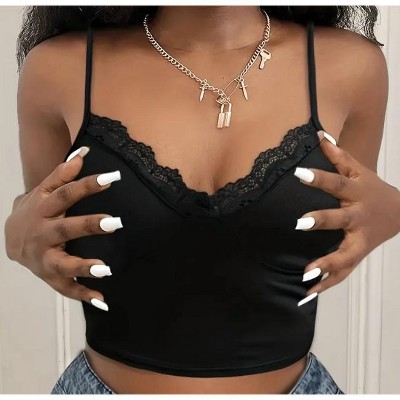 Mocamel Ladies' Solid Color Hot And Lace Camisole