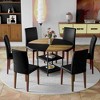 5/7 PCS Round Dining Table Set Modern Dining Set Kitchen Table Set with Upholstered Chairs, Brown+Black-Modernluxe - 2 of 4