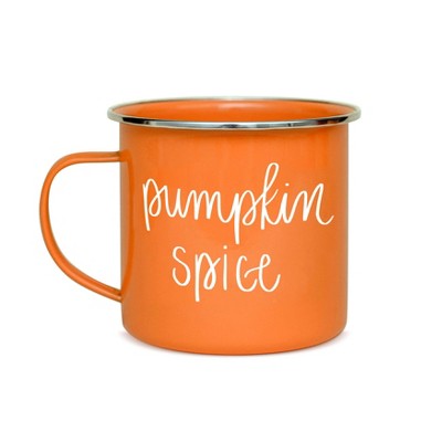 Sweet Water Decor Pumpkin Spice Orange Metal Coffee Mug -18oz