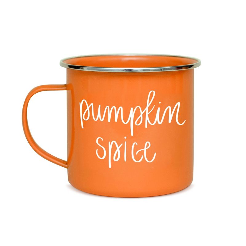 Sweet Water Decor Pumpkin Spice Orange Metal Coffee Mug -18oz, 1 of 5