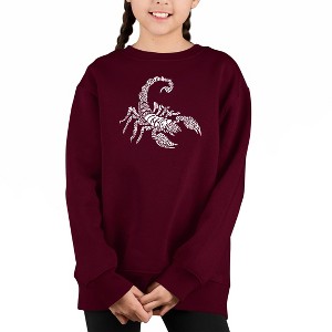 LA Pop Art Types Of Scorpions - Girl's Word Art Crewneck Sweatshirt - 1 of 3