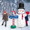 Tangkula 6ft Christmas Inflatables Snowman, Blow Up Snowman, Penguin on North Pole Sign, Lighted Xmas Yard Decoration w/ Snowflake Projection Lamp - 4 of 4