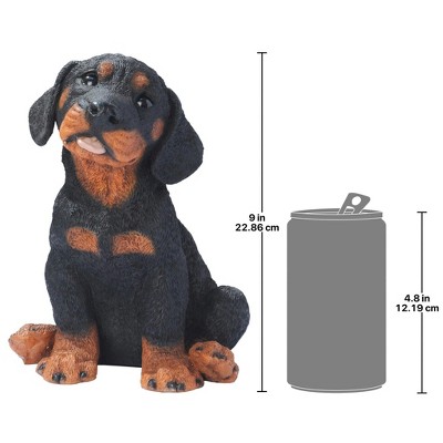 Charming 7" Resin Rottweiler Puppy Statue in Lifelike Detail