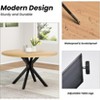 FONTOI Dining Tables, Rectangular Wood Kitchen Table with Sturdy Metal Frame, Stylish Design, Black, 47.2"*47.2"*29.5" - 2 of 2