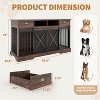 63'' Extra Large Double Dog Crate with Removable Divider, Heavy Duty Dog Kennel Furniture with 2 Drawers, Indoor Pet Cage TV Stand for 2 Pets, Brown - 2 of 4