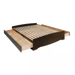 King Mate's Platform Storage Bed with 6 Drawers Espresso - Prepac