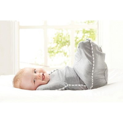 Gray Cotton and Elastane Baby Swaddle Wrap