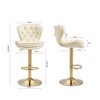 SKRAN Adjustable Swivel Bar Stools Set of 2,Velvet Upholstered with Back Pull Ring and Metal Footrest for  Dining Room and Pub - 3 of 4