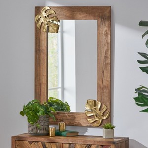 Spassway 36" x 24" Versatile Decorative Mirror Wall Art for Bathroom Living Room Bedroom Entryway Office Home and Office Decor Brown Available - 1 of 4