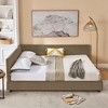 Queen Size Upholstered Daybed with Comfortable Backrest and Armrests - 3 of 4