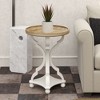 JIONJOY Rustic Farmhouse Accent End Table, Natural Tray Top Side Table with Concave Legs for Living Room, Bedroom, or Dining Room - 3 of 3