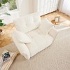 DOMETOUR 47 Ergonomic Single Seater Sofa with Support Cushions & Throw Pillows, Modern Design for Living Room/Office, White - 3 of 4