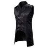Cloudstyle Mens Paisley Dress Vest Gothic Steampunk Waistcoat Floral Sleeveless Tailcoat - 2 of 4