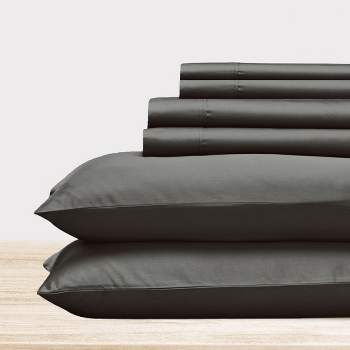 6 Piece Sheet Set with 4 Pillowcases - 400 Thread Count 100% Cotton Sateen - Deep Pocket by California Design Den