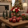 SEVOBAL Tree Ornaments 4PCS Set 4.7" Christmas Glass Ball Ornaments Hanging Tree Decorations Party Decor Xmas Tree Decorations, Red, 4.7"*4.7"*4.7" - 2 of 4