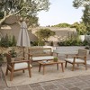LuxenHome Outdoor Acacia Wood Rope Back 4-Piece Patio Seating with Cushions and Coffee Table Set - 2 of 4