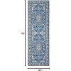 Bohemian Washable Runner Rug, Kitchen Rug, Vintage Floral Print, Non-Slip Backing, Low-Pile Polyester for Bathroom Hallway Entryway - 3 of 4