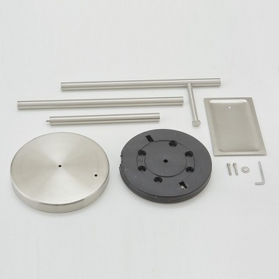 Brushed Nickel Freestanding Toilet Paper Holder with Storage Shelf