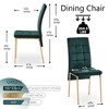 VYNXARIA Green Velvet High Back Nordic Dining Chair Modern Fabric Chair with Golden Color Legs, Set Of 4 - 4 of 4