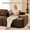 QingMoon 117" L-Shaped Sectional Sofa, Corduroy 3-Seater Couch with Pearl-like Piping and Tufted Design for Living Room and Apartment, No Assembly - 3 of 4