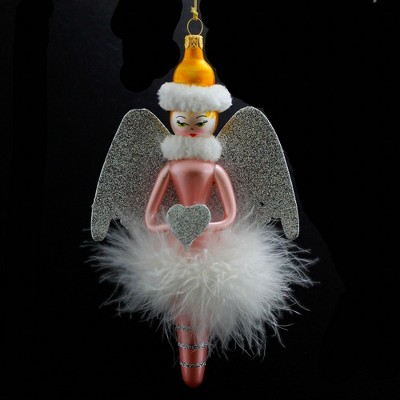 Italian Ornaments 7.25 In Daphne Winter Princess In Light Pink Angel Ornament Italy Tree Ornaments