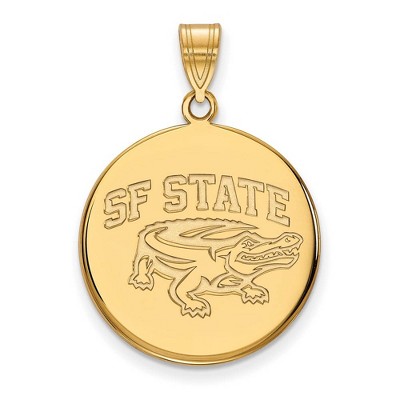 Black Bow Jewelry 14k Yellow Gold San Francisco State Gators NCAA Large Pendant