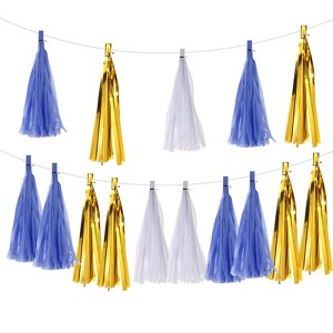 Unique Bargains Party Decoration Reusable Tassel Garland Banner DIY Kits 15 Pcs - 1 of 3