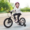 Costway 16 Inch Children Bicycle with Training Wheels & Double Disc Brakes Adjustable Seat Magnesium Alloy Blue/Light Pink/White - 2 of 4