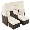 JUJABU 2-Seater Outdoor Patio Loveseat Sofa Set with Foldable Awning and Cushions for Garden, Balcony, Poolside - 2 of 4
