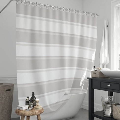 Boston Linen Co. - Stripe Print - Water Resistant Shower Curtain - 72