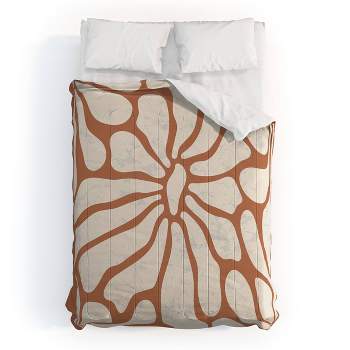 Deny Designs DorisciciArt Mid Century Modern Floral D Comforter Set Rust