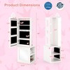 Costway Kids Jewelry Cabinet Standing Children Jewelry Organizer with Full-Length Mirror White/Pink - 3 of 4